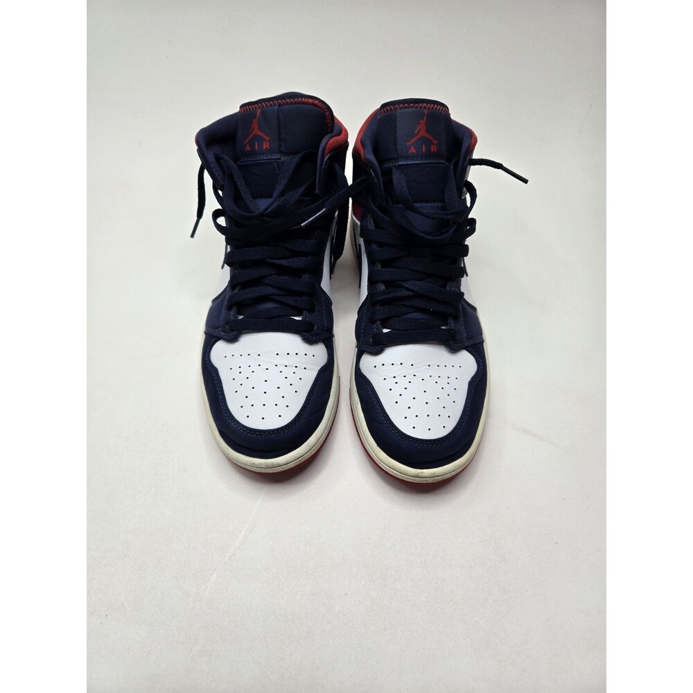 Nike Air Jordan 1 Mid Olympic Mens Size 10 Blue White Athletic Shoes Sneakers